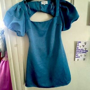 Backless jean colored dress